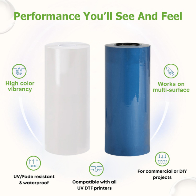 UV DTF AB Film 30cm*100m Roll UV Print Transferable Film for Label Sticker Printing (White Base)