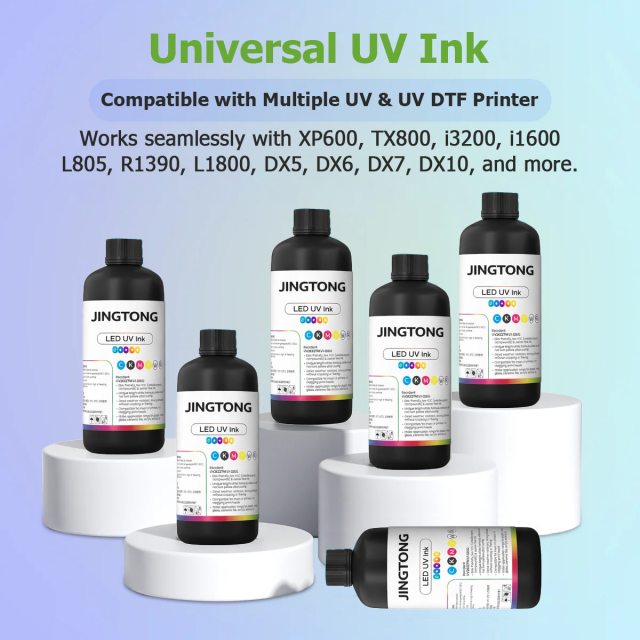 Universal LED UV Curable  Ink Compatible with UV & UV DTF Printers