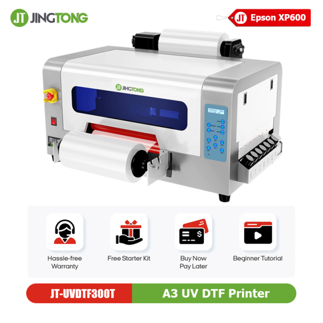 A3 UV DTF Printer UV Sticker Golden Foil Film Transfer Printing Machine for Glass, Wood, Leather
