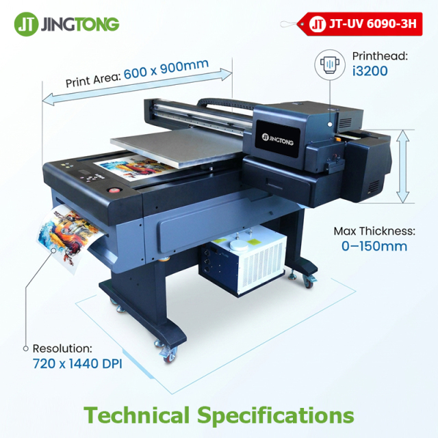 High-End AI Vision 6090 UV Flatbed Printer UV LED Printer for Acrylic, Glass, Wood