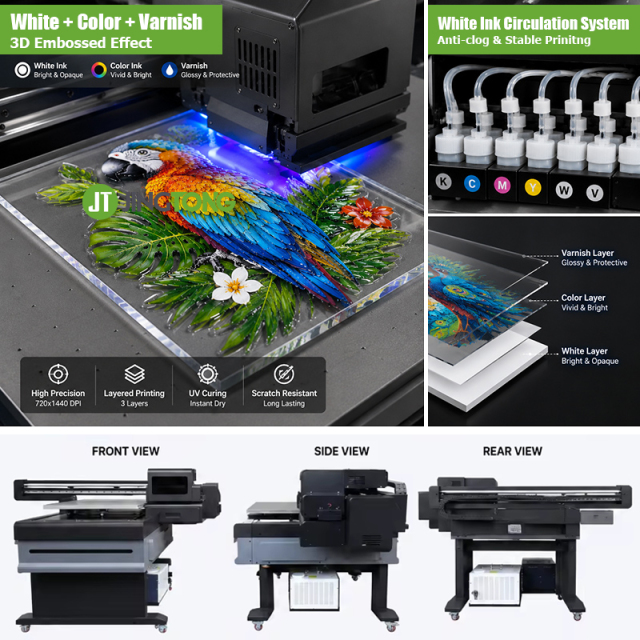 High-End AI Vision 6090 UV Flatbed Printer UV LED Printer for Acrylic, Glass, Wood