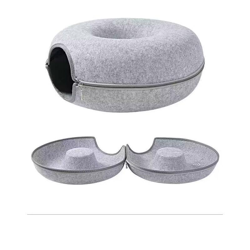 猫トンネル 猫ベッド ドーナツ 窓付き 猫ドーナツ トンネル おもちゃ 洗える ペットベッド ペットクッション ペットソファ