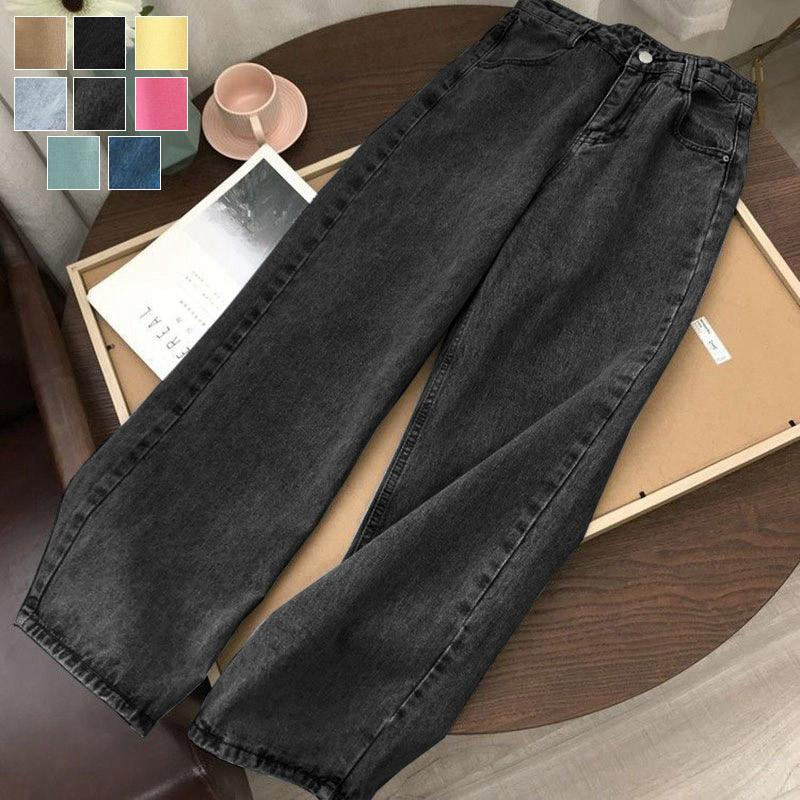 レディース デニムパンツ 着痩せ 夏 春 秋 ロング丈 カシュアル 体型カバー ゆったり 美脚 ポケット ズボン ボトムス 通勤 通学