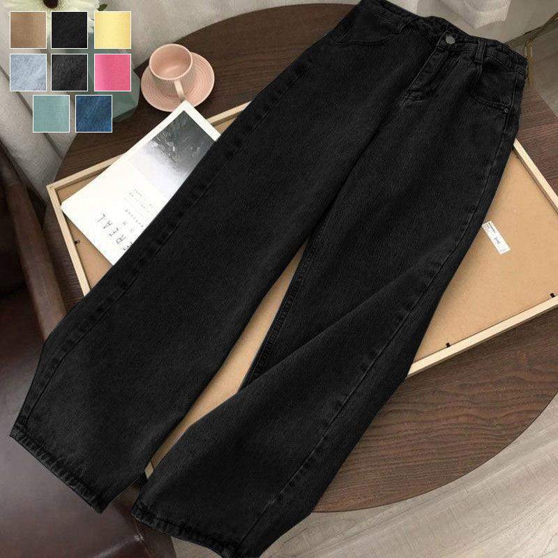 レディース デニムパンツ 着痩せ 夏 春 秋 ロング丈 カシュアル 体型カバー ゆったり 美脚 ポケット ズボン ボトムス 通勤 通学