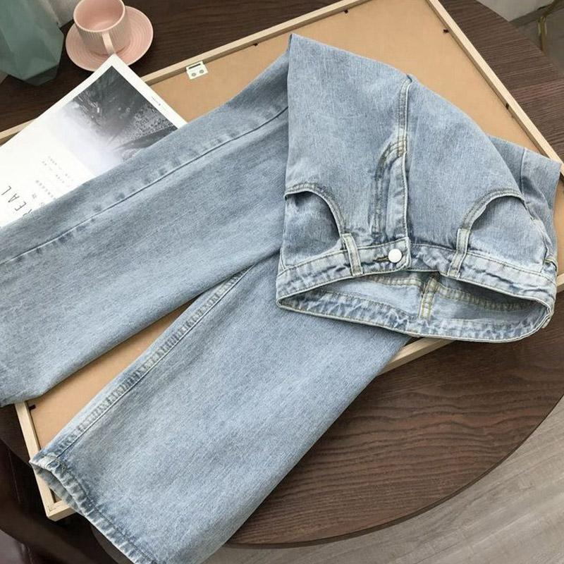 レディース デニムパンツ 着痩せ 夏 春 秋 ロング丈 カシュアル 体型カバー ゆったり 美脚 ポケット ズボン ボトムス 通勤 通学