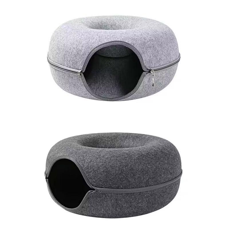 猫トンネル 猫ベッド ドーナツ 窓付き 猫ドーナツ トンネル おもちゃ 洗える ペットベッド ペットクッション ペットソファ