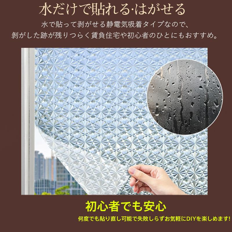 ガラスフィルム 結露防止シート 2枚組 90×200cm 目隠しシート 窓ガラス フィルム プライバシー保護 張り直し 花柄 剥がせる 糊残りなし 飛散防止 貼付簡単