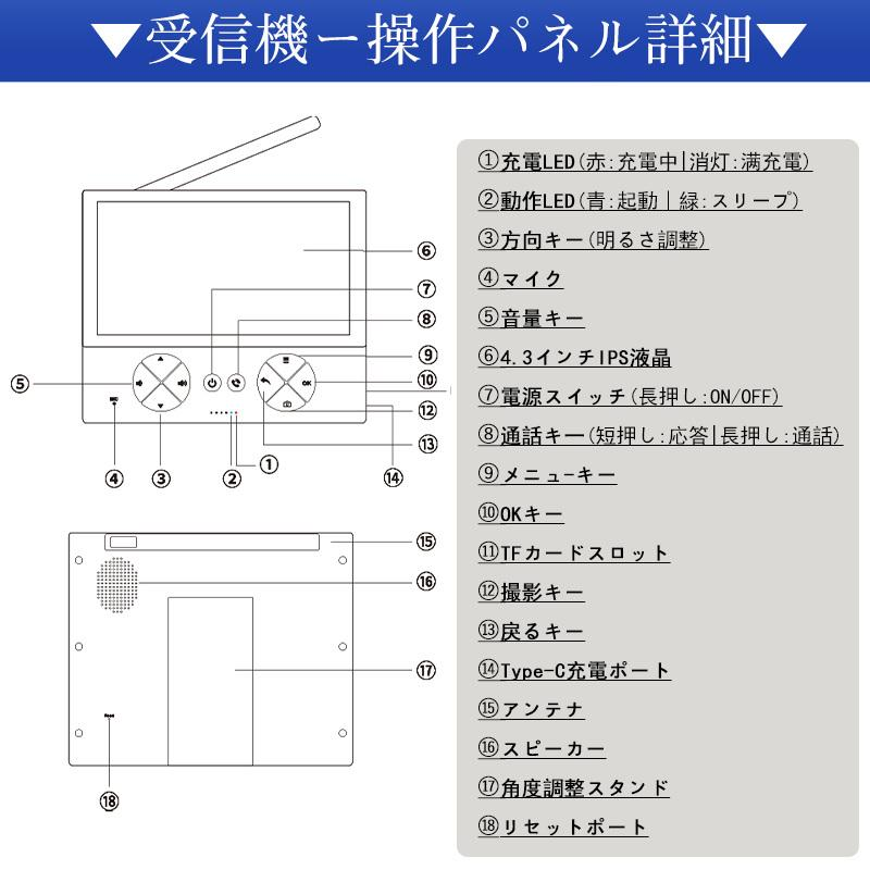 インターホン ワイヤレス テレビドアホン ドアベル ドアホン チャイム 録画機能 カメラ付き 工事不要 暗視 インターフォン 玄関 防犯カメラ 屋外 家庭用