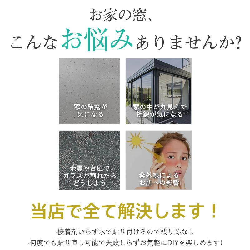 ガラスフィルム 結露防止シート 2枚組 90×200cm 目隠しシート 窓ガラス フィルム プライバシー保護 張り直し 花柄 剥がせる 糊残りなし 飛散防止 貼付簡単