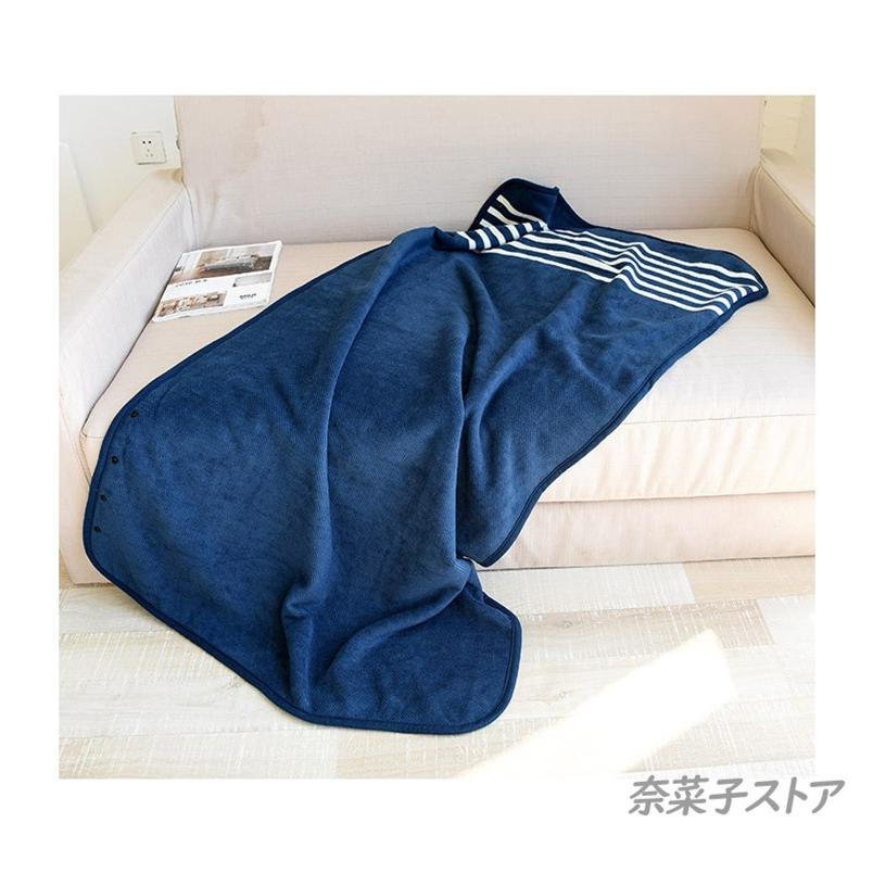 大判ブランケット ひざ掛け ポンチョ 裏起毛 ひざかけ 掛け布団 ブランケット フリース チェック柄 大判 羽織る 100×140cm 着る毛布