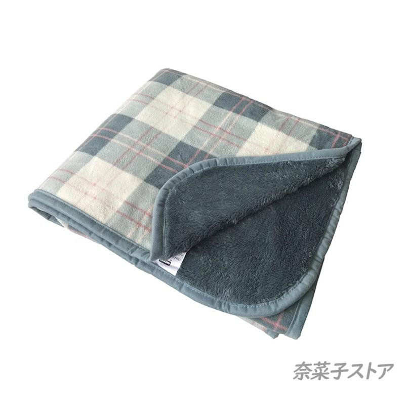 大判ブランケット ひざ掛け ポンチョ 裏起毛 ひざかけ 掛け布団 ブランケット フリース チェック柄 大判 羽織る 100×140cm 着る毛布