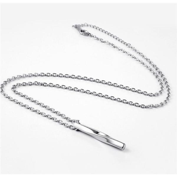 ネックレス メンズ スティック ステンレス チェーン約60cm 人気 20代 30代 40代 50代 お贈り物に ペンダント シンプル シルバー 小物