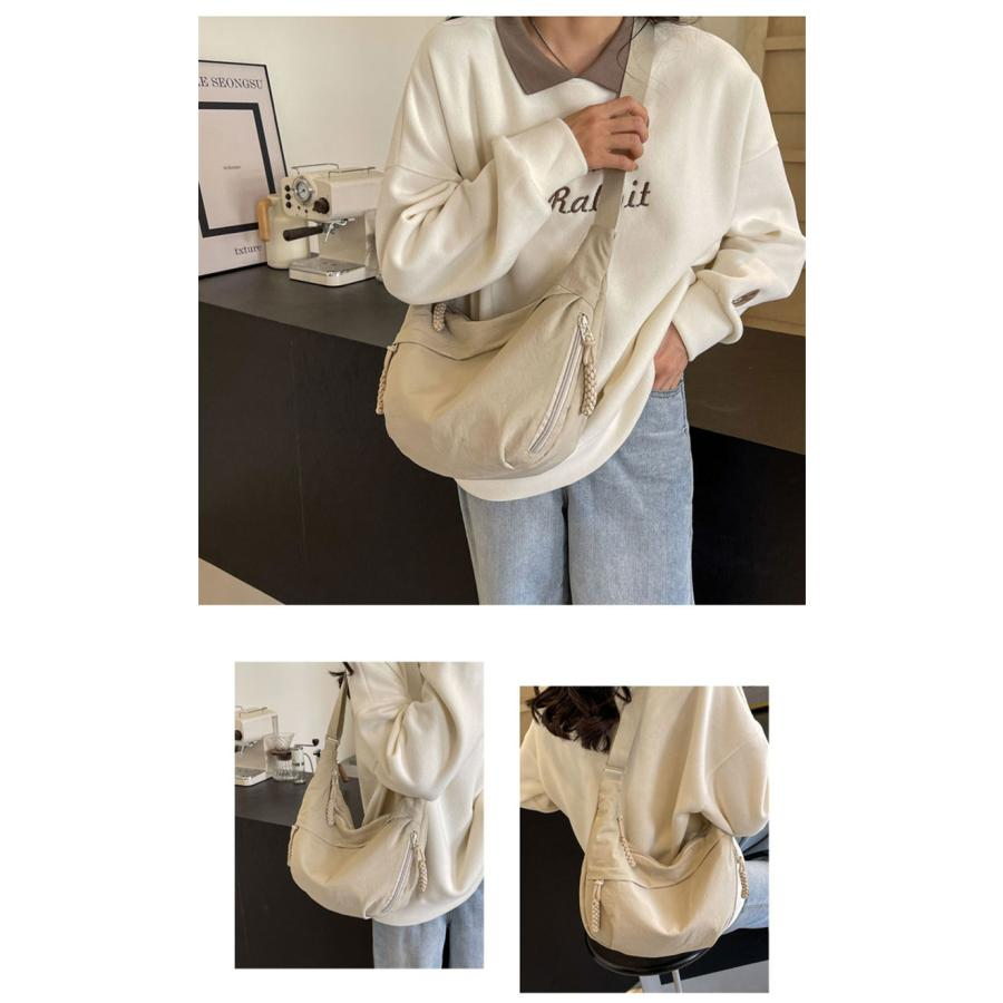 ショルダーバッグ レディース 軽い ナイロン 斜めがけバッグ 大きめ 大容量 軽量 b5 三日月型 カバン バッグ 旅行 おしゃれ