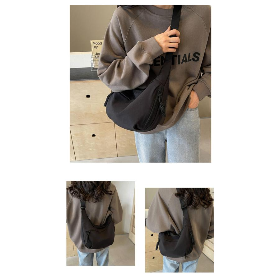 ショルダーバッグ レディース 軽い ナイロン 斜めがけバッグ 大きめ 大容量 軽量 b5 三日月型 カバン バッグ 旅行 おしゃれ