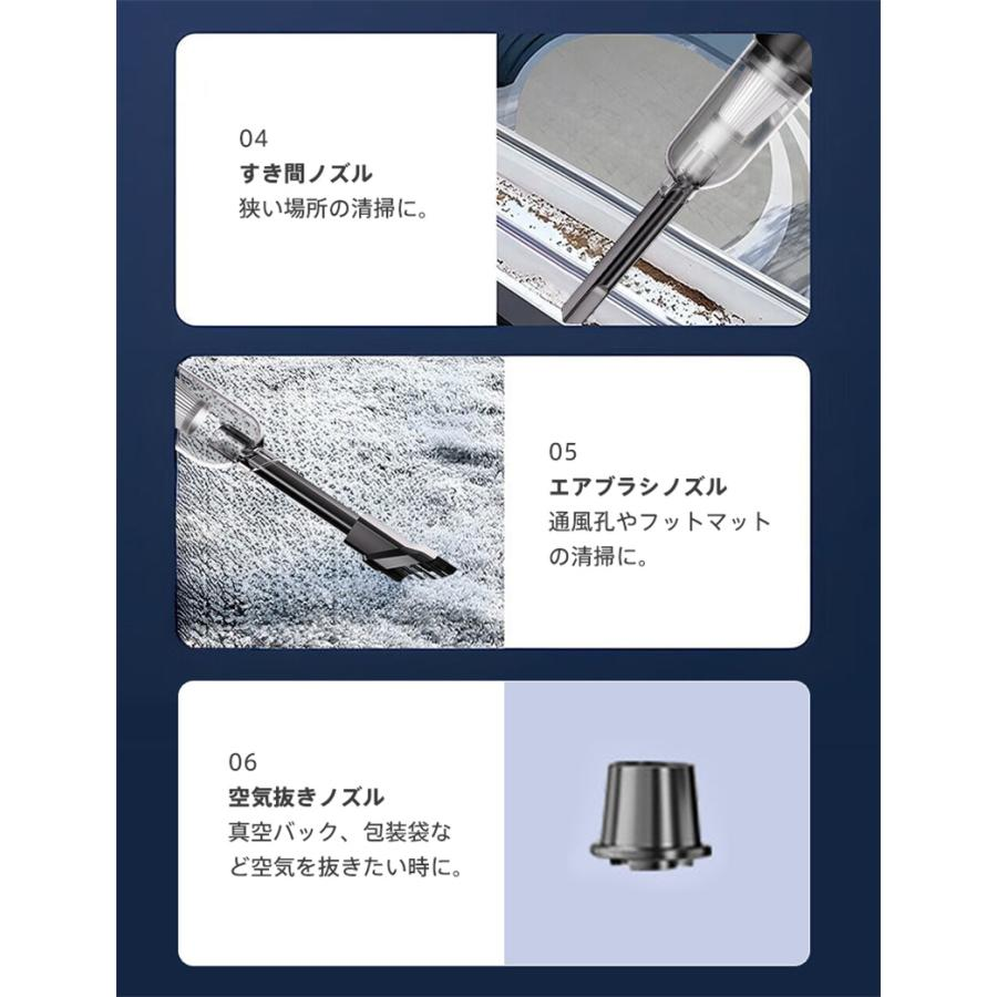 ハンディークリーナー 掃除機 コードレス サイクロン 32000pa 4WAY 強力吸引 超軽量 吹き付け 家庭用 車載 USB充電式 ダニ 静音