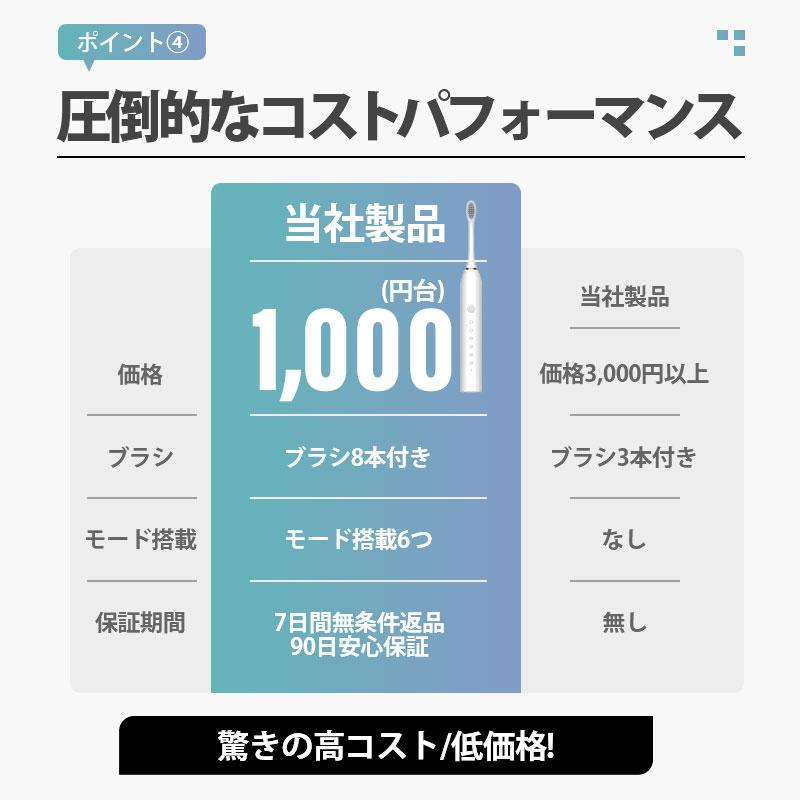 電動歯ブラシ 替えブラシ 音波歯ブラシ 充電式 本体 超音波 歯ブラシ IPX7 防水設計 歯磨き 静音 強力 おしゃれ 携帯 口臭予防 歯石予防 子供 大人