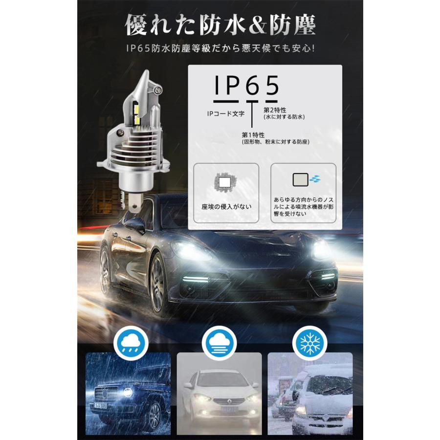 H4 LEDバルブ LED ヘッドライト 2個入 Hi/Lo切替 フォグランプ 超高輝度 車 バイク 6500K 16000lm 車検対応 防水仕様