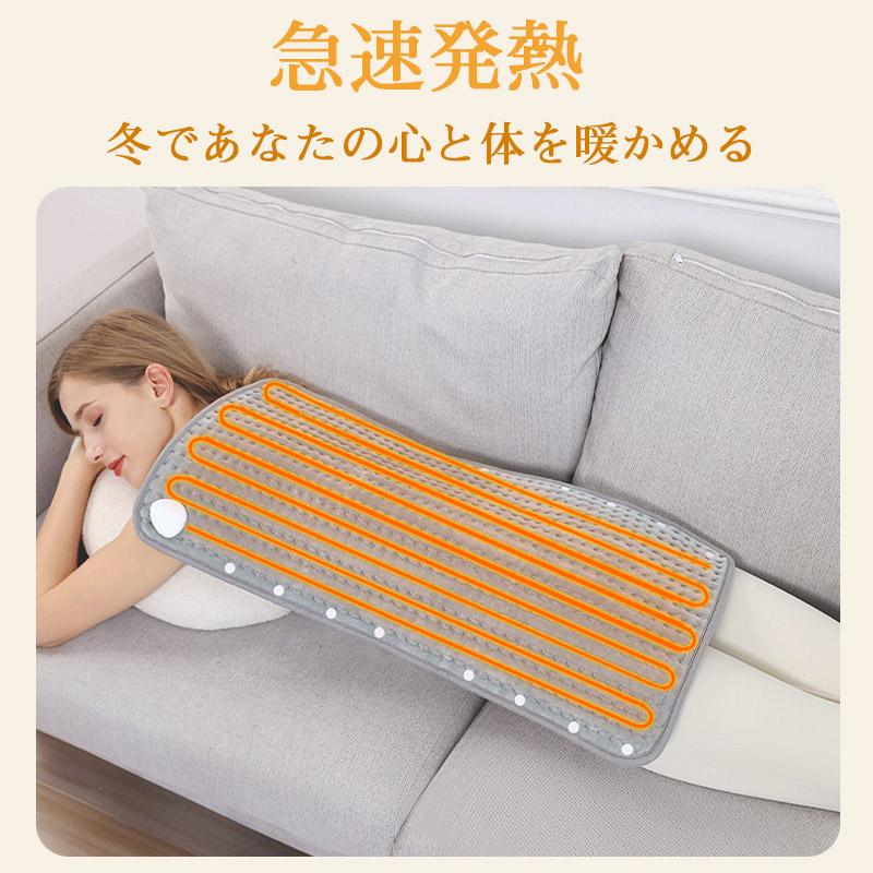 ホットカーペット 10段階温度調節 タイマー機能 スナップボタン付き 電気座布団 電気ブランケット 足温器 電気毛布 ホットマット 洗える 防水 デスク ひざ掛け