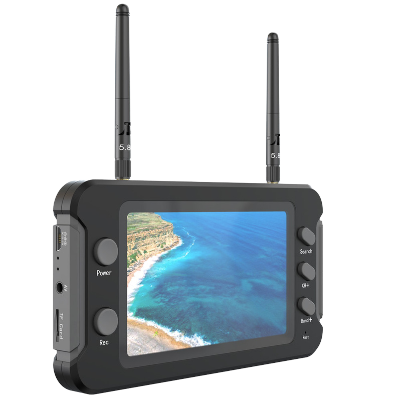 Unisex 5.8G FPV Monitor 40CH DVR 4.3 Inch 16:9 LCD Display NTSC/PAL Auto Search Video Recording for RC FPV Multicopter Plastic