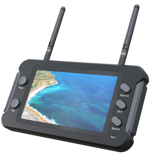Unisex 5.8G FPV Monitor 40CH DVR 4.3 Inch 16:9 LCD Display NTSC/PAL Auto Search Video Recording for RC FPV Multicopter Plastic
