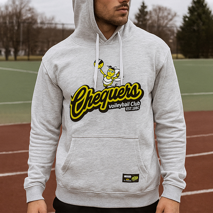 Custom Volleyball Club Grey Hoodie | Unisex Sports Pullover Sweatshirt
