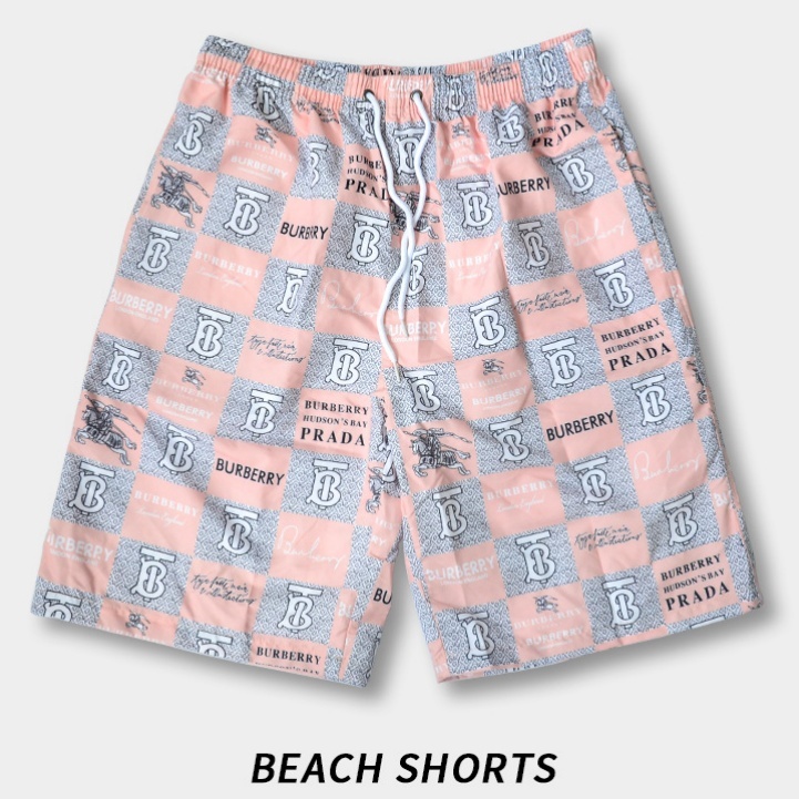 Tropical Print Beach Shorts for Men – Lightweight Summer Swim Trunks