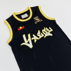 Custom Black Streetwear Basketball Jersey With Flat Embroidery & Patch