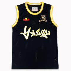 Custom Black Streetwear Basketball Jersey With Flat Embroidery & Patch
