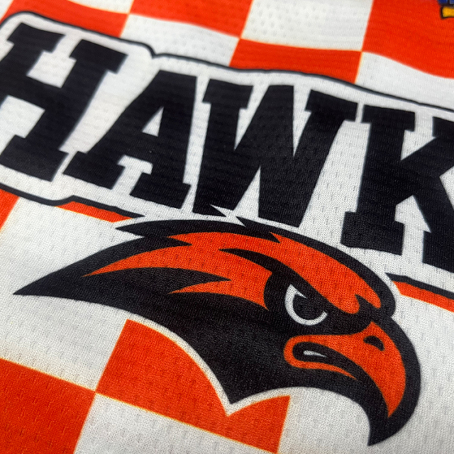 Custom Orange Checkered Men’s Soccer Jersey Set – Full Sublimation Printing