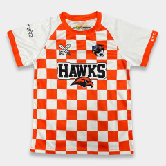 Custom Orange Checkered Men’s Soccer Jersey Set – Full Sublimation Printing