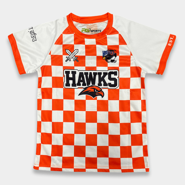 Custom Orange Checkered Men’s Soccer Jersey Set – Full Sublimation Printing