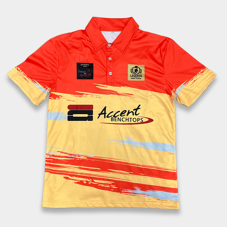 Custom Orange Polo Shirt for Men – Full Sublimation Sportswear
