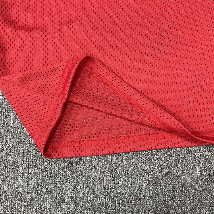 Custom Red Mesh Basketball Jersey – Classic Patch Embroidery Design