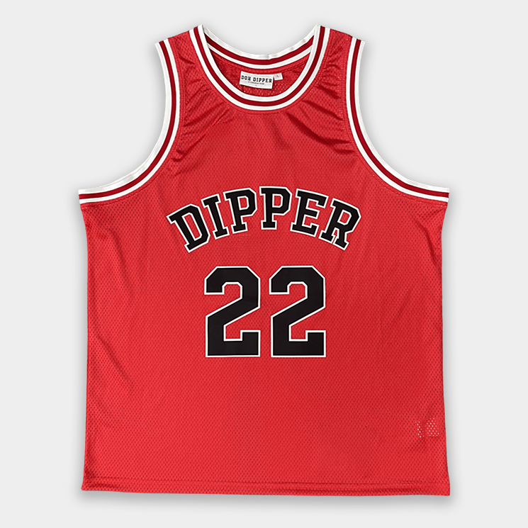 Custom Red Mesh Basketball Jersey – Classic Patch Embroidery Design