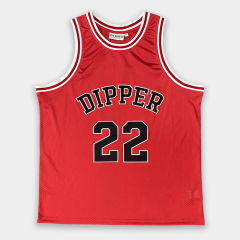 Custom Red Mesh Basketball Jersey – Classic Patch Embroidery Design