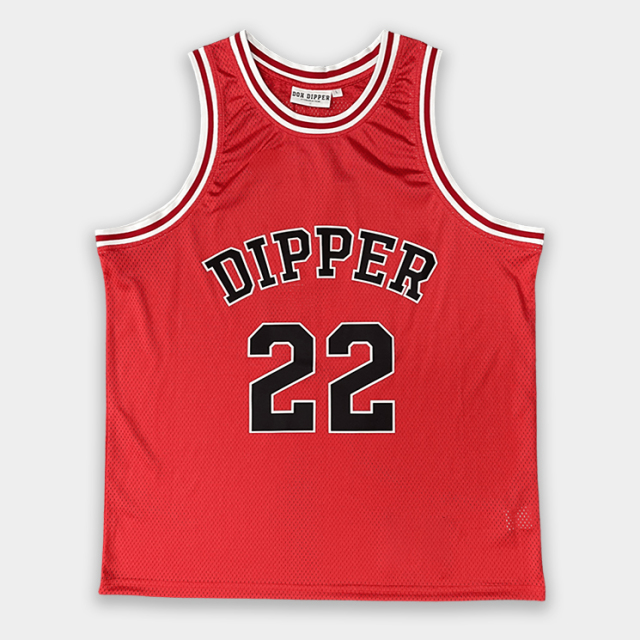 Custom Red Mesh Basketball Jersey – Classic Patch Embroidery Design