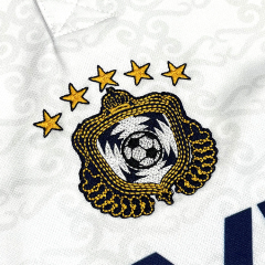 Custom White Soccer Jersey – Embroidered Logo & Sublimation Design