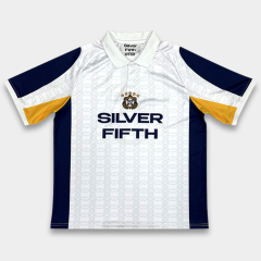 Custom White Soccer Jersey – Embroidered Logo & Sublimation Design