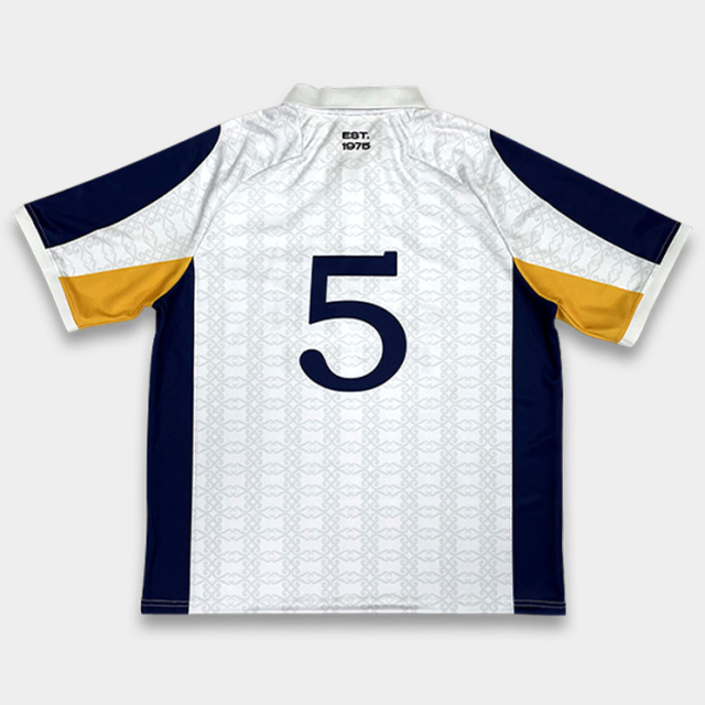 Custom White Soccer Jersey – Embroidered Logo & Sublimation Design