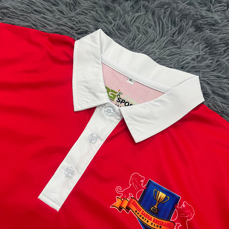 Custom Red Sublimation Polo Shirts