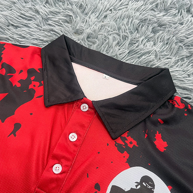 Custom Sublimation Red Polo Shirt – E-Sports Uniform