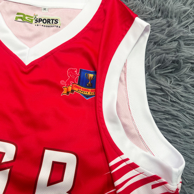 Custom Sublimated Red Basketball Jersey Set – Personalized Team Uniforms