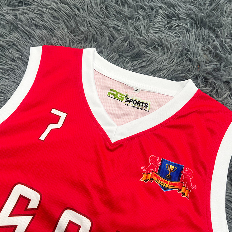 Custom Sublimated Red Basketball Jersey Set – Personalized Team Uniforms
