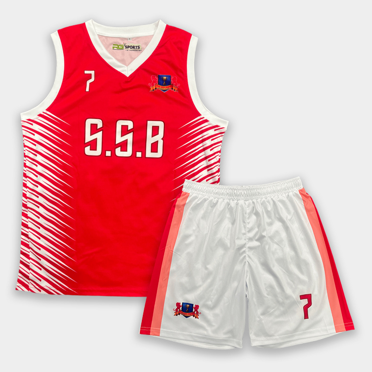 Custom Sublimated Red Basketball Jersey Set – Personalized Team Uniforms