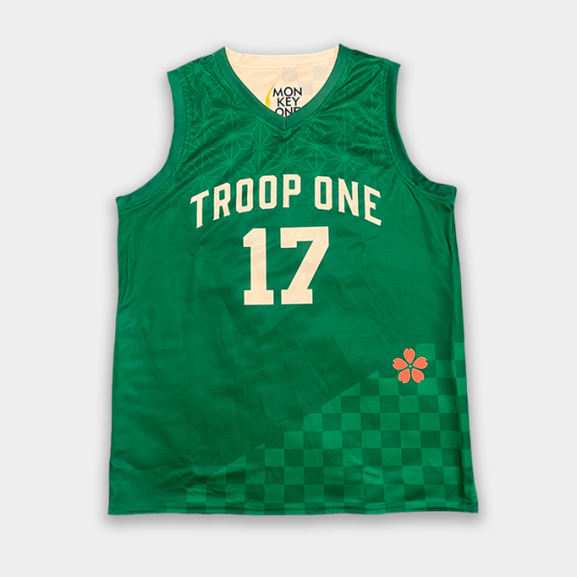 Custom Basketball Uniform Sets – Sublimated Apricot & Green Basketball Jerseys