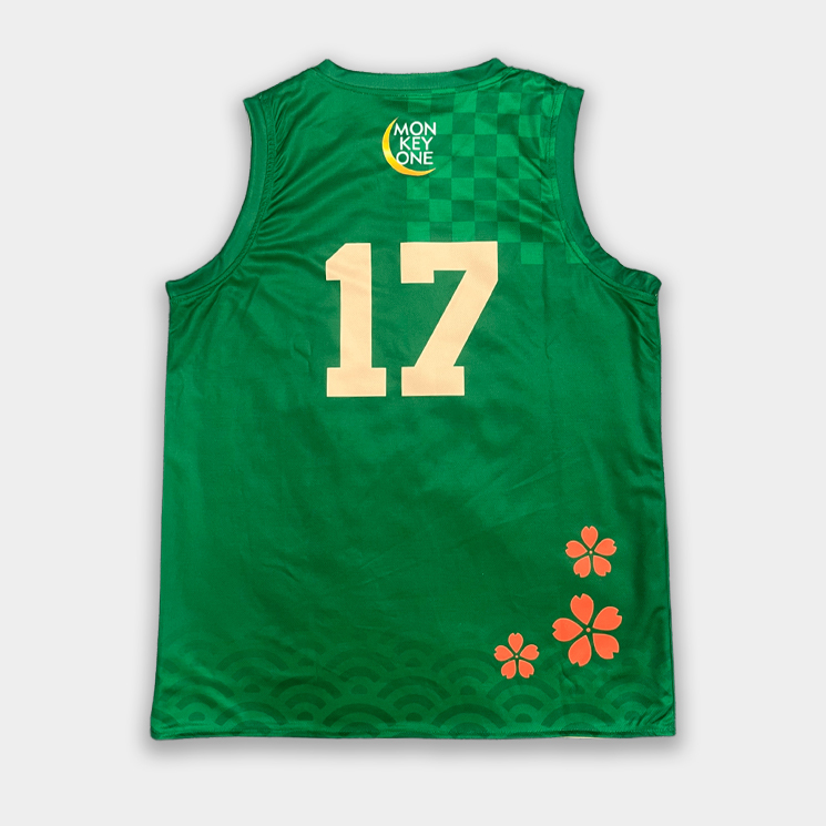 Custom Basketball Uniform Sets – Sublimated Apricot & Green Basketball Jerseys