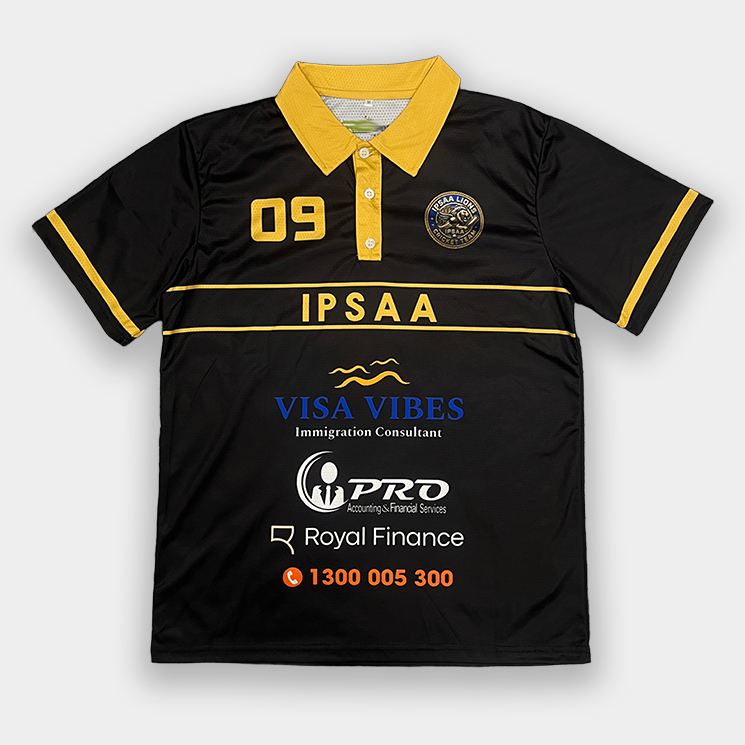 Custom Full Sublimation Black Polo Shirt for Men | Uniform Manufacturer