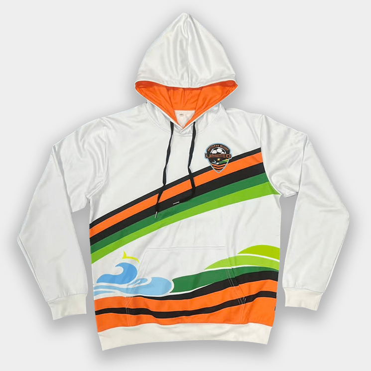 Personalised White Sublimation Hoodie | Custom Hoodies For Soccer Team