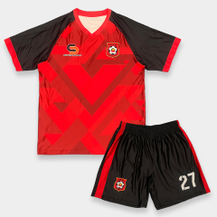 Custom Red Print Soccer Jersey - Sublimated Soccer Uniform