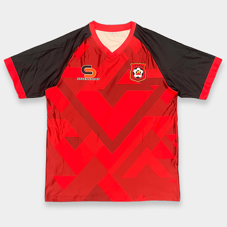 Custom Red Print Soccer Jersey - Sublimated Soccer Uniform